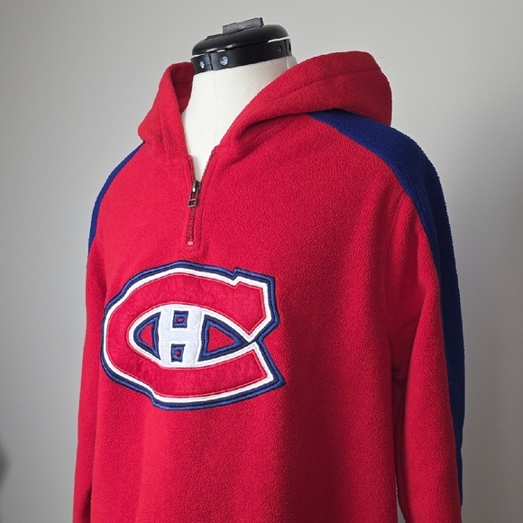 NHL Montreal Canadiens Red & Blue Fleece Hoodie – Official Licensed Team Apparel - Picture 3 of 8